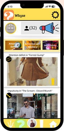 WhyseApp mobile interface preview